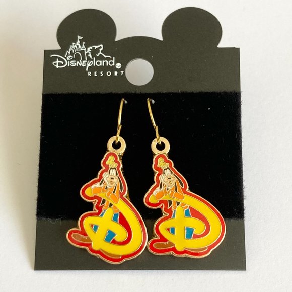 Vintage Disney Goofy Earrings Fab 5 Dog Disneyana Signed Charm Gold Plated - Picture 2 of 9